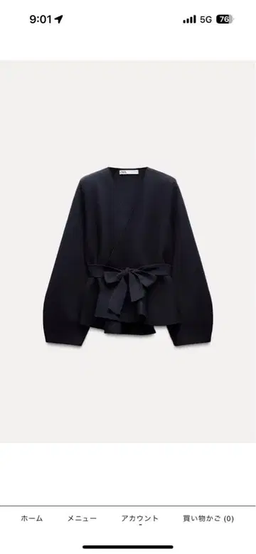 ZARA 벨트 니트 숄더 패드 블레이저 네이비 블루