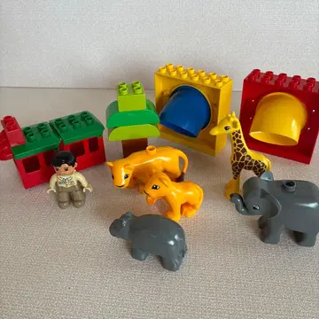 레고 듀플로 코끼리 하마 기린 사자 나무 기차