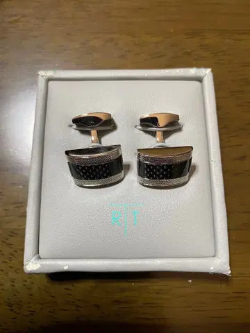 RT 실버 블랙 커프 링크스