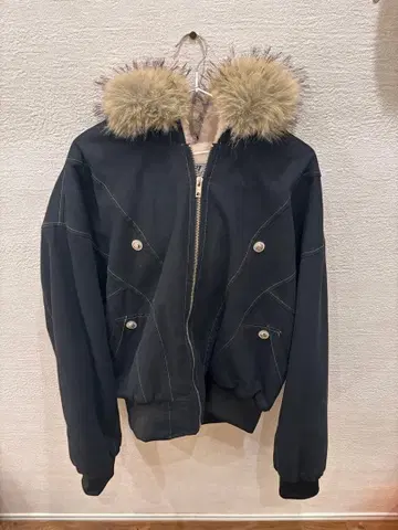 RE'HTRELT 퍼 자켓 M 블랙