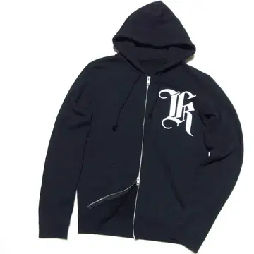 쿠로유메 로고 맨투맨 지퍼 후드티 후디 블랙 키요하루