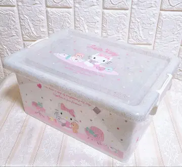산리오 헬로키티 뚜껑 포함 보관 케이스 M 사이즈