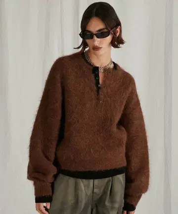 프랭크 프로젝트 2WAY 알파카 샤기 니트