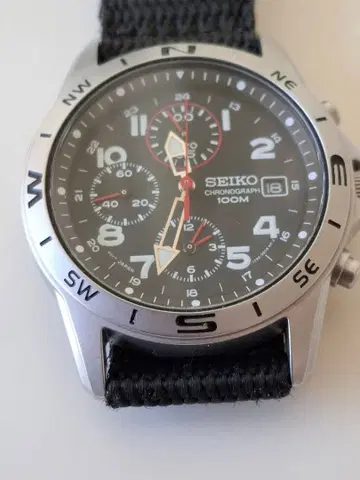 SEIKO 크로노그래프 손목시계 100M 방수