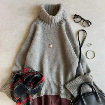 새상품급 GALERIE VIE//파인 울 터틀넥 풀오버 니트