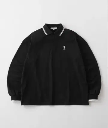 U.S. POLO ASSN. 블랙 긴팔 피케 셔츠