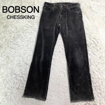 BOBSON CHESSKING 블랙 컬러 스트레이트 데님