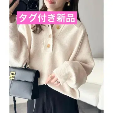 [ 새상품 ] 클래식 엘프 카라 부착 래글런 슬리브 니트 풀오버