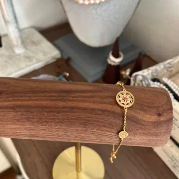 골드 컬러풀 스톤 팔찌