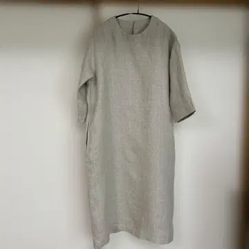 나카가와 마사시치 아이보리 린넨 긴팔 롱 원피스, 새상품급