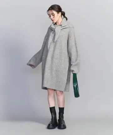 뷰티 앤드 유스 스카프 콤비 니트 원피스