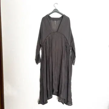 [ 새상품급 ] 베리떼꾸르 그레이 긴팔 린넨 100% 롱 원피스