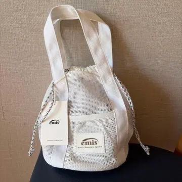 emis 메쉬 숄더백 화이트