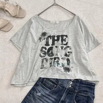 v141 올리브 데 올리브 루즈핏 로고 프린트 반팔 티셔츠