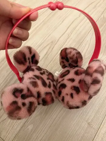 디즈니 미니쨩 귀도리 레오파드 무늬 핑크 즉시 구매