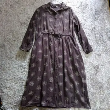 사만사 모스모스 셔츠 원피스 프리 사이즈 초콜릿 색 면