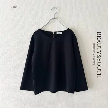 [ 뷰티앤유스 ] 트윌 블라우스 긴팔 네이비 애로우즈 가을 다크 네이비