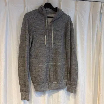 그레이 풀 집업 후드 부착 후드티