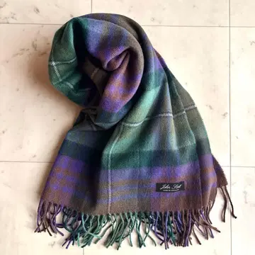 극미품 존 스캇 스코틀랜드제 체크 대형 스톨 북유럽 울