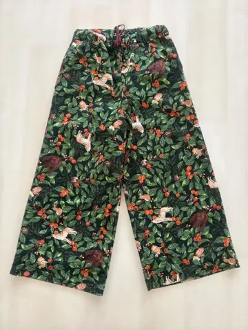 후리후 와이드 팬츠 늑대 토끼 곰 다람쥐 프린트