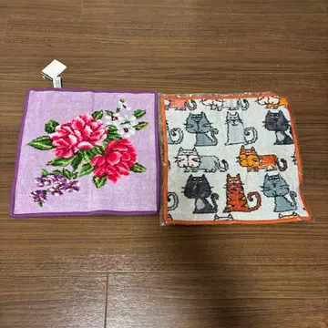 새상품 미사용 FEILER 손수건 고양이 꽃