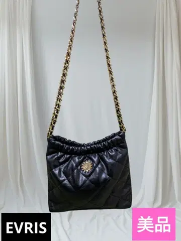 EVRIS 퀼팅 볼륨 BAG 숄더백 백 블랙