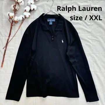 랄프 로렌 XXL 피케 셔츠 버튼 자수 포니 블랙