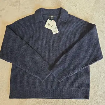 UNIQLO 리브 네이비 스웨터 XL