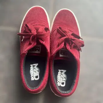 여성용 코듀로이 빨간색 스니커즈