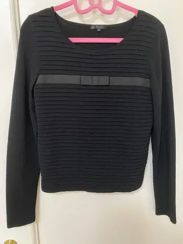 TO BE CHIC 니트 스웨터 리본 블랙 40