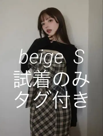 Juni check dress beige S