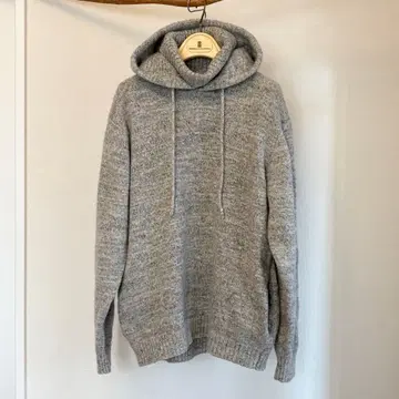 [ 빔즈 플러스 ] 후드티 스타일 하이넥 스웨터 니트 멜란지 그레이 L