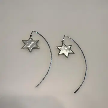 스타 주얼리 쉘 실버 귀걸이 별 모양 링 귀걸이