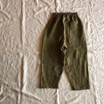 린넨의 조금 짧은 몸빼 올리브 드라브