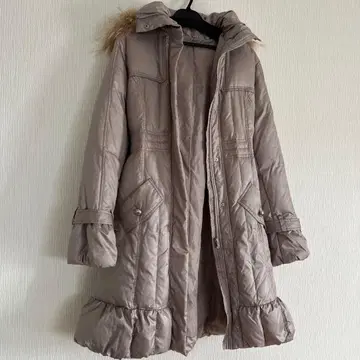 후드 탈부착 다운 롱 코트