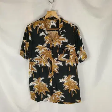 Alcott 알로하 셔츠 L 블랙 야자수 B4192