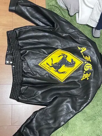 A.G.K. 블랙 가죽 자켓 엠블럼 포함