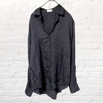 12489 SONO 소노 블라우스 셔츠 1 네이비 일본제 드레이프감 소재