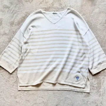 [ ORCIVAL ] 와이드 스트라이프 티셔츠 빅 사이즈 1