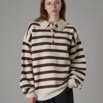 ONCILY 멀티 보더 소프트 터치 니트 폴로