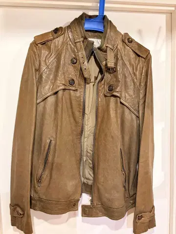 [ T.I FOR MEN ] 브라운 가죽 자켓 (한국 브랜드)