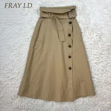 프레이 아이디 벨트 포함 베이지 롱 치노 스커트