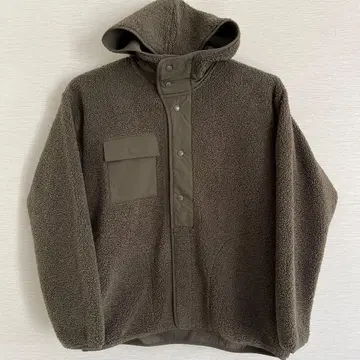 GU x ENGINEERED GARMENTS 보아 플리스 스냅 후드티