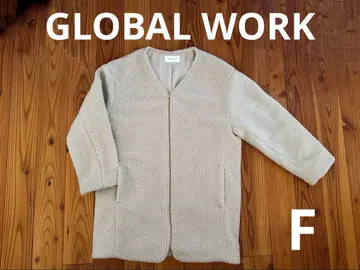 GLOBAL WORK 노카라 자켓 코트 베이지