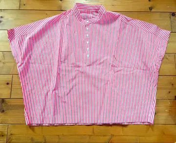 린넨 linenya 빨간색 스트라이프 셔츠 돌먼 일본제