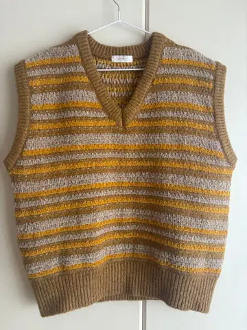 스트라이프 니트 베스트 오버 사이즈