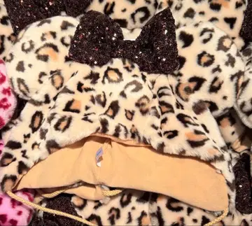 디즈니 레오파드 무늬 팬캡 브라운