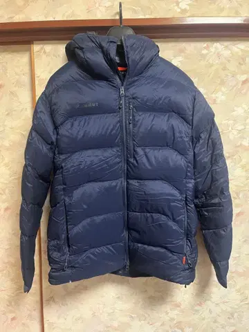 Mammut 후드 부착 다운 자켓 네이비