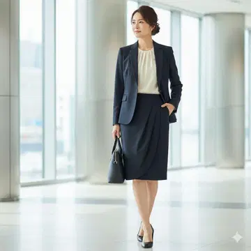 고급 HUGO BOSS 휴고보스 스커트 수트 셋업 네이비 36