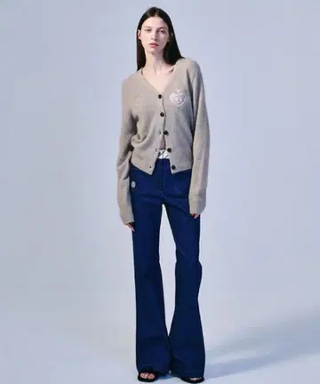 RACCOON BLENDED CARDIGAN V NECK SPADE